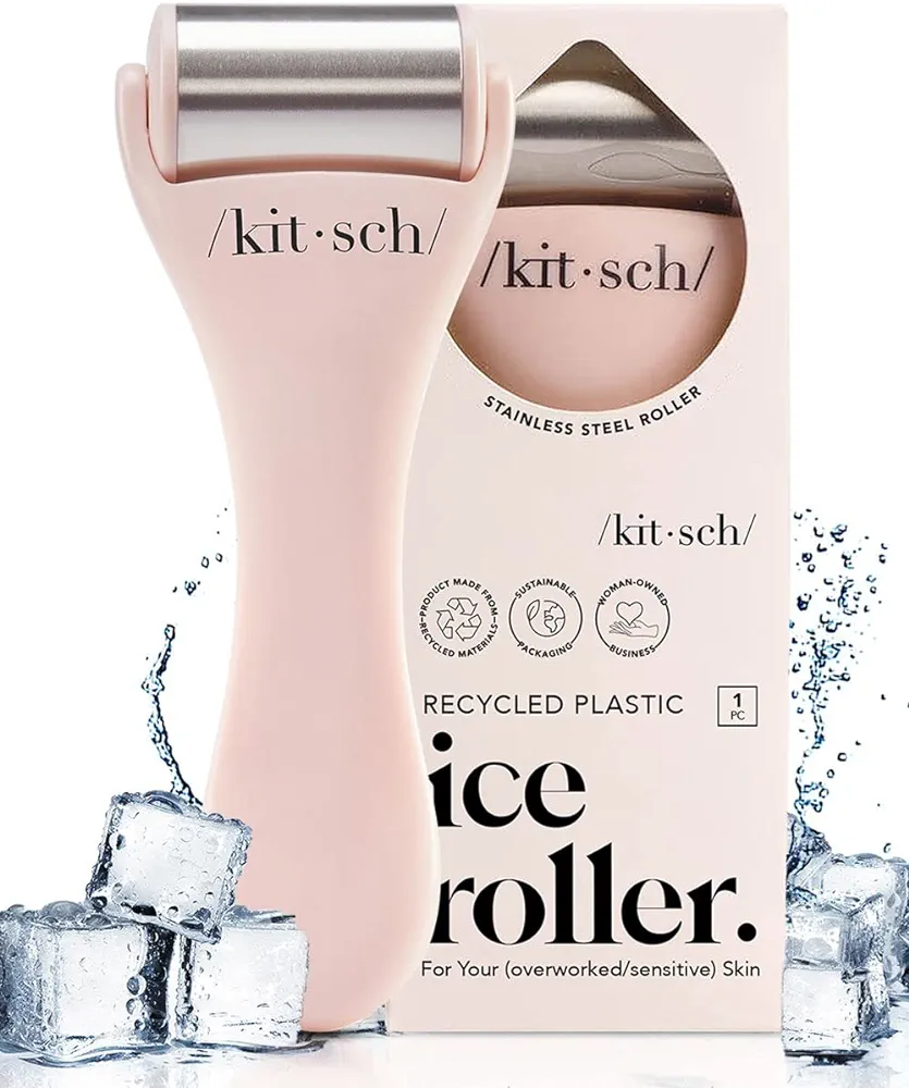 Kitsch Rodillo de Hielo para Rostro, Herramienta para Reducir el Enrojecimiento de la Piel, masajeador Facial para Aliviar la Migraña y Ojos Hinchados, Rodillo Facial Frío para el Cuidado Personal