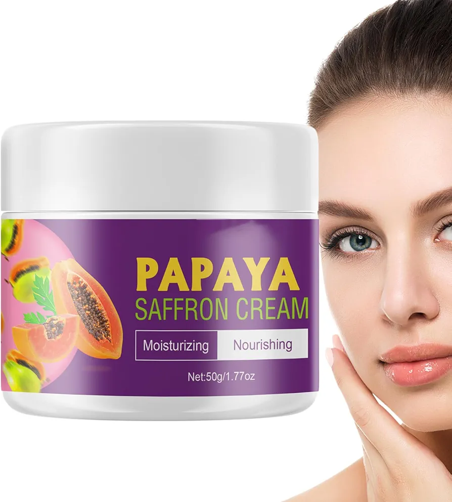 Hidratante facial de papaya | Loción de noche nutritiva reafirmante de 50 g - Cuidado personal de belleza no pegajoso para piel seca, piel sensible, piel grasa, piel apagada, piel áspera Goowafur