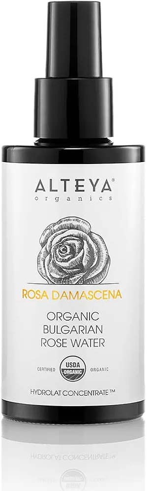 Alteya Organics Agua de Rosas en Espray (Vidrio) 100 ml - 100% Certificada Orgánica por el USDA, auténtica agua de rosa Damascena pura y natural destilada al de Alteya Organics