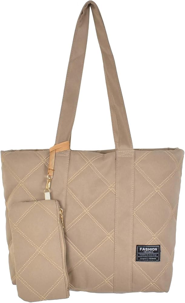 SAVOSWEET Bolsos Tote Bag Mujer, Bolsos de Hombro Mujer Grandes, Bolso de Mano Acolchado, Bolso Shopper Mujer, Bolso Grande con Cremallera, Bolsillo Interno y Un Bolso