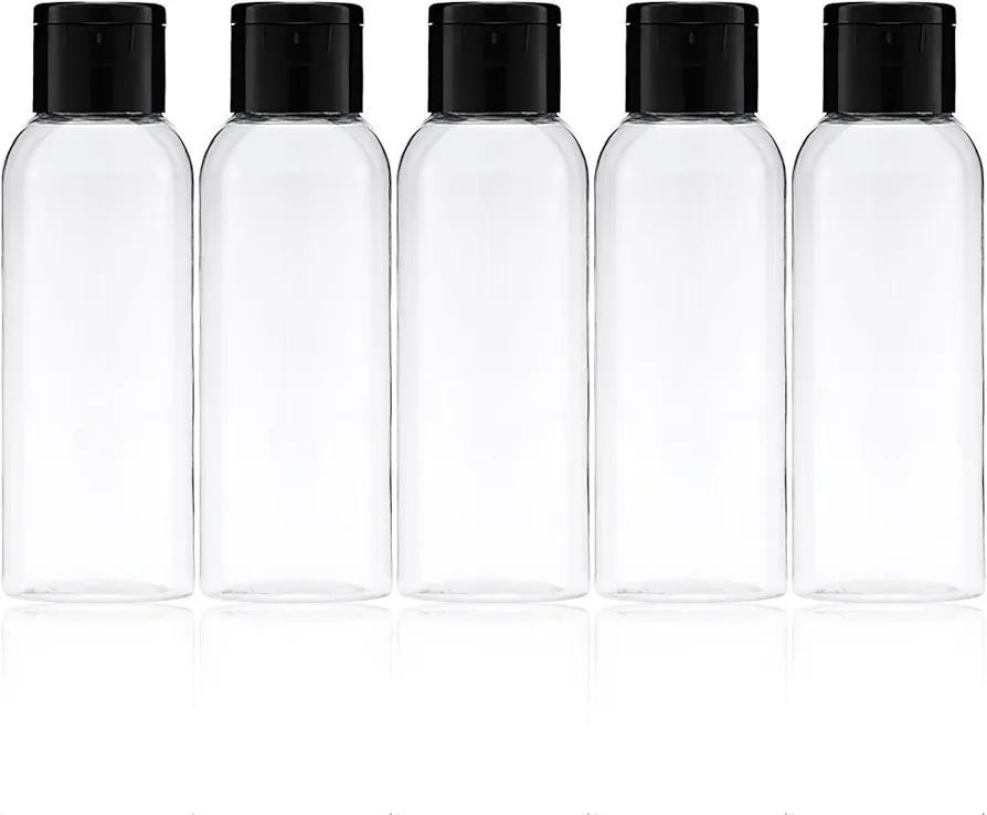 5pcs 60ml Botes Viaje Rellenables,Botellas de Viaje de Plástico,Botellas De Plástico Apto Para Equipaje De Mano Y A Prueba De Fugas Perfectas Para Lociones,Champús Y Productos De Cuidado Personal