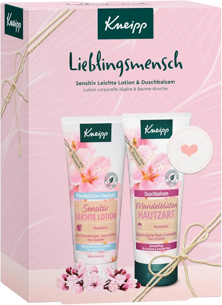 Kneipp Paquete de regalo favorito de la gente, flores de almendras Hautzart, 2 x 200 ml