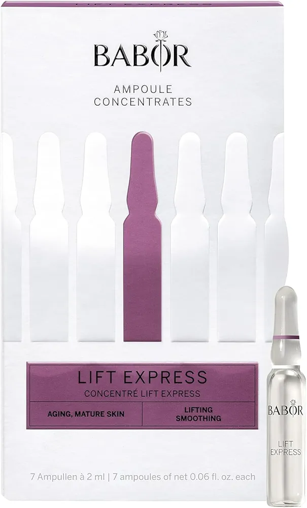 BABOR Lift Express, Ampollas antienvejecimiento para el rostro, Efecto antiarrugas instantáneo, Fórmula vegana, Ampoule Concentrates, 7 x 2 ml