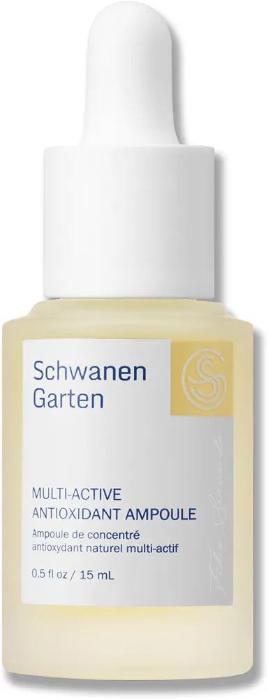 Schwanen Garten Ampolla antioxidante multiactiva 0,5 fl oz / 15 ml - Refuerzo antioxidante, ingredientes orgánicos y cosechados personalmente, vegano, sin género, cuidado de la piel coreano