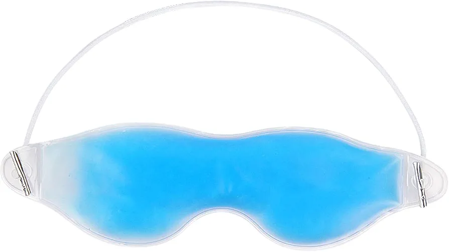 Máscara de ojos refrescante, máscara de ojos para dormir, máscara de ojos lavable de gel para el cuidado personal con banda elástica, Azul