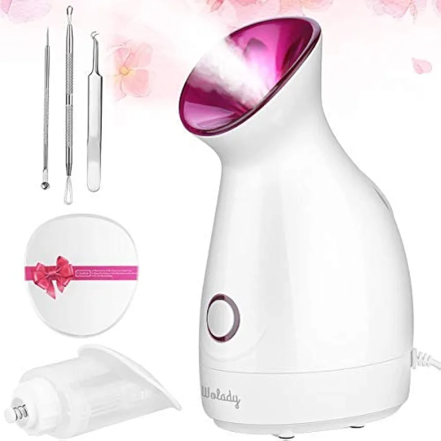 Vapor Cara Vaporizador Wolady Sauna Spa Facial Caliente Nano Iónico Cara Steamer Humidificador Dispositivo Herramientas Limpieza Poros Comedon Ponit Negro Cuidado Personal De La Piel Blanco-1)