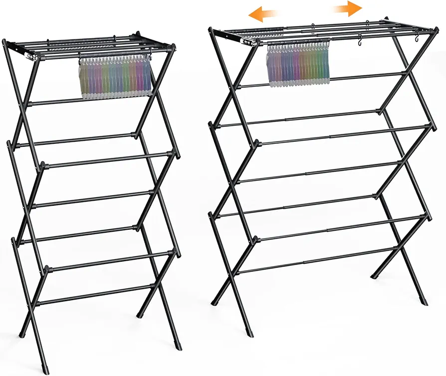 Household Indoor Foldable Drying Rack Clothing, Laundry Drying Rack - 40" x 28.8" x 14.2", Space Saving Indoor&Outdoor, Black-1pack