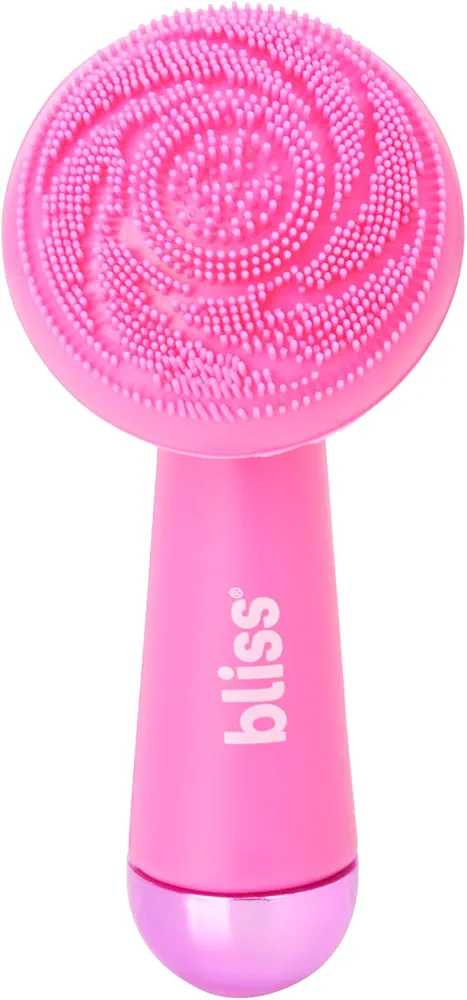 Bliss Cepillo de limpieza facial, limpiador facial eléctrico de silicona, masajeador facial y rejuvenecedor de la piel con 4 modos, color rosa