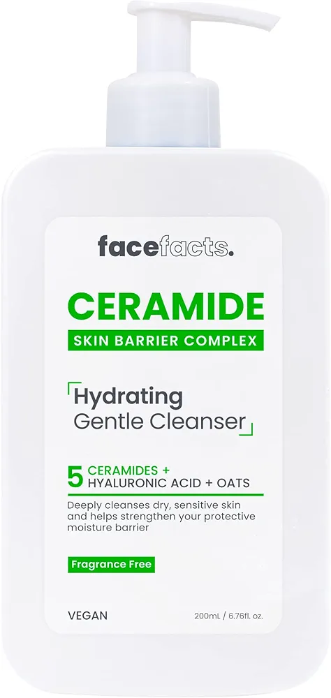 Face Facts Limpiador hidratante Ceramide | Piel seca y sensible | 200 ml