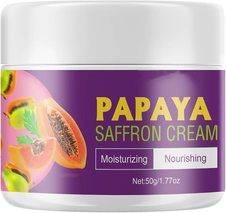 Hidratante facial de papaya, Crema de noche hidratante iluminadora de 50 g, Cuidado personal de belleza no pegajoso para piel seca, piel sensible, piel grasa, piel apagada, piel áspera Idezek