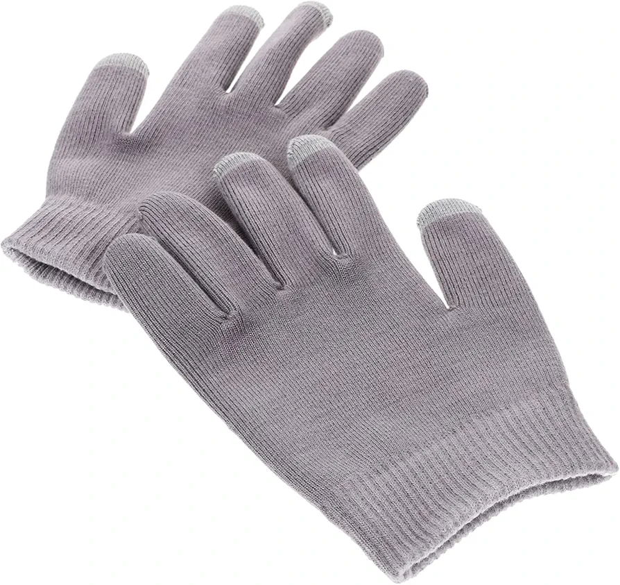 LALADEFIEE 1 Par guantes de gel para manos secas agrietadas mujeres cuidado personal guantes de mujer guantes de algodon guantes de spa durante la noche guantes para manos secas algodón Grey