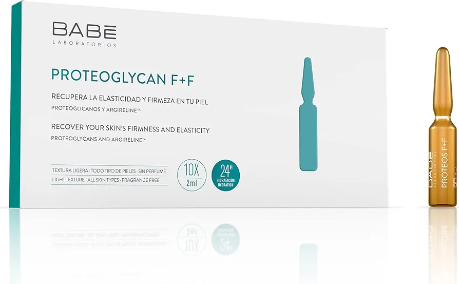 Laboratorios Babé Ampollas Faciales Proteoglicanos + Argireline, Hidratación 24 Horas, Rostro Rejuvenecido, Efecto Tensor, Efecto Botox, Efecto Flash, Reestructurante - 20 ml