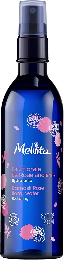 Melvita - Agua floral de rosas revitalizante Bio - Loción hidratante y refrescante - Sin perfume - 100% Natural - Certificada Bio y Vegana - Elaborada en Francia - Frasco 200 ml