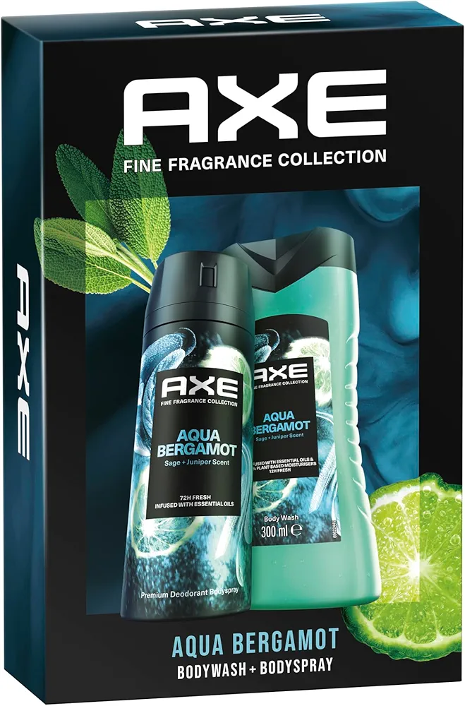 Axe Fine Fragrance Aqua Bergamot Set de cuidado con spray corporal y gel de ducha (150 ml + 300 ml)