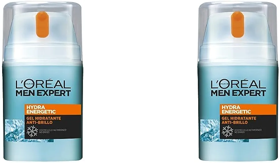 L'Oreal Paris Men Expert Hydra Energetic Fluido Polar Ultra Hidratante, Para Hombre, Crema Efecto Hielo, 50 ml (Paquete de 2)