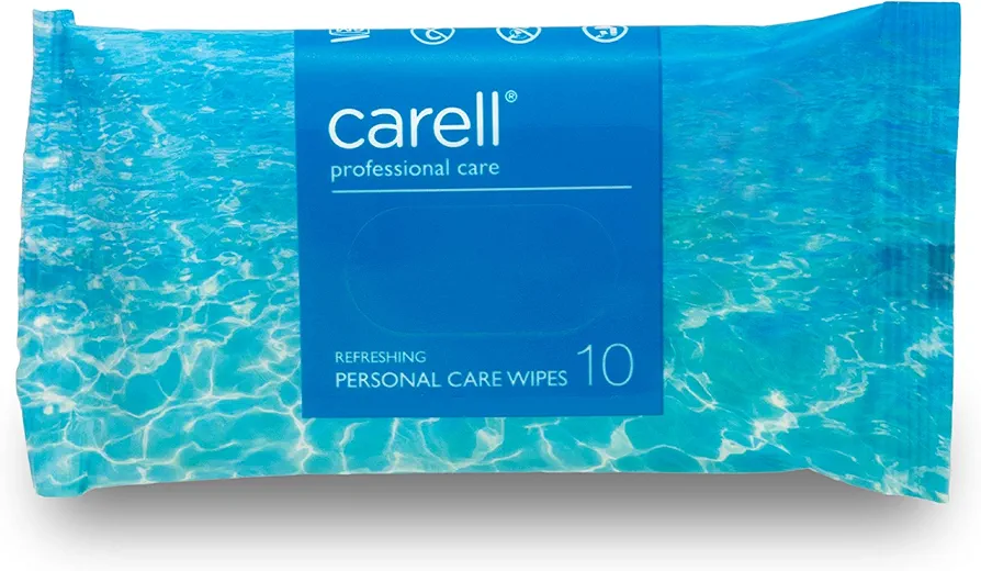 Carell Cuidado profesional – Toallitas refrescantes para el cuidado personal – Suave, dermatológicamente probado, sin alcohol – Paquete de 10