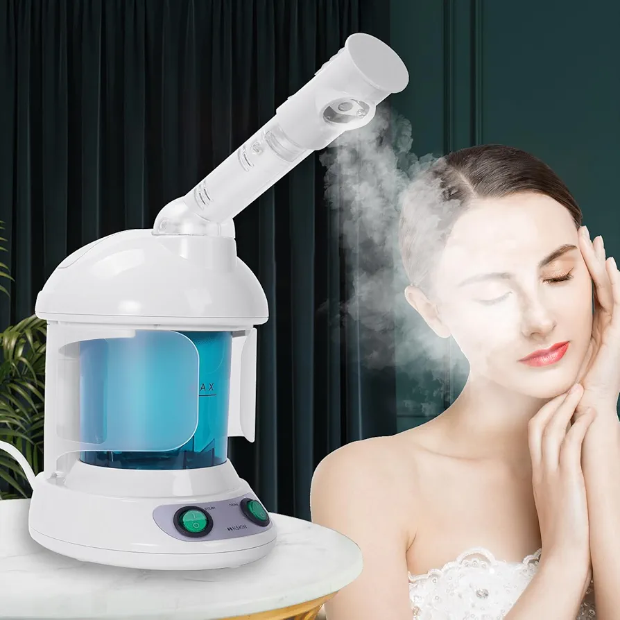 TaFoyu Facial sauna Facial Vaporizador Facial Vapor Cara, Dispositivo de Vapor Nano Iónico, Dispositivo de Limpieza de Poros para Cara Cuidado Personal de la Piel Cuidado Facial SPA